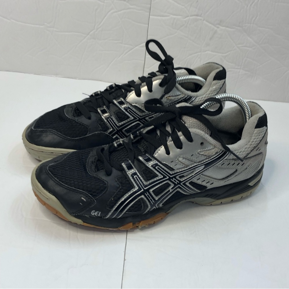 Asics Shoes Womens Size 8 Volleyball Gel Rocket 7 Athletic B257N Black Gray